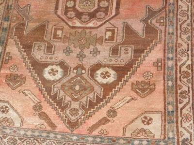 A Tabriz runner, brown and cream, 295cm x 100cm. - 2