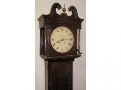 A 19thC oak long case clock