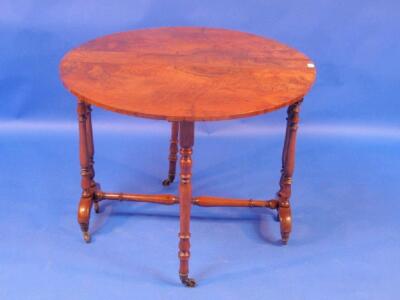 A Victorian figured walnut Sutherland table - 2