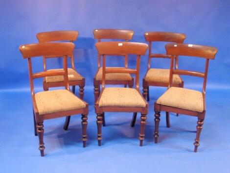 Set of six Victorian bar back dining chairs
