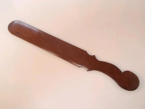 A Victorian yew wood letter opener or page turner