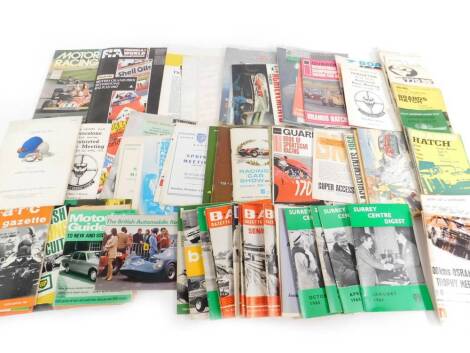 Motor racing programmes, 1960's onwards, 1966 British Grand Prix Brands Hatch poster, and further printed material. (qty)