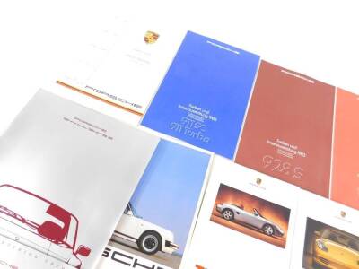 Porsche promotional books on The Cayman, Boxster and 911 cars, price lists and brochures. (qty) - 3