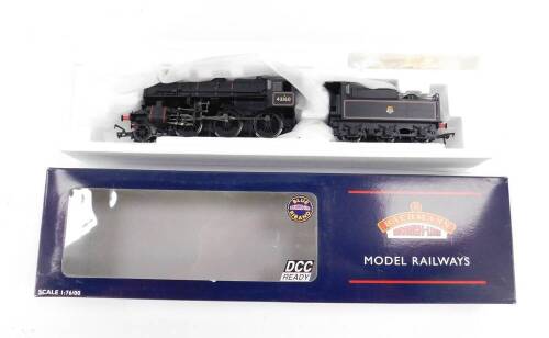 A Bachmann OO gauge model of an Ivatt Class 4 locomotive, BR lined black livery, early emblem, 43160, 32-577, boxed.