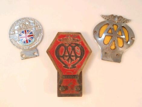 AA, RAC and England car bar badges