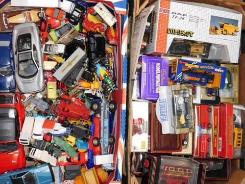 Corgi Lledo and other die cast vehicles, including vintage trucks and fire appliances, trams, boxed, together with Matchbox and other vehicles, unboxed. (qty)