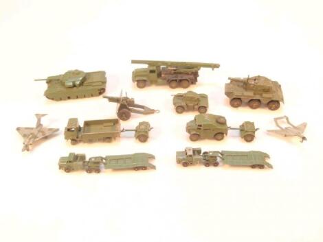 A collection of Dinky and Matchbox military vehicles