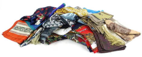 A large quantity of silk and other scarves, various makers, etc.