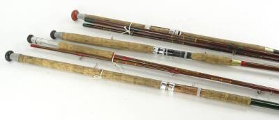 Four fishing rods, to include a Jack Clayton 1970 salmon fishing rod, a Jack Clayton 1970 spinning rod, and a fly rod 1970.