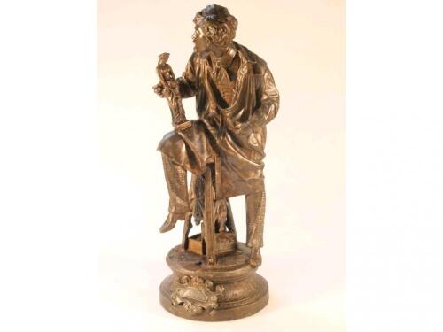 A 19thC spelter figure 'Arts'