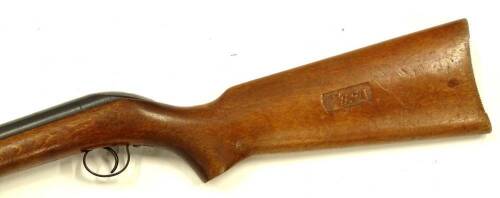 A BSA air rifle, with mahogany stock, 108cm L.