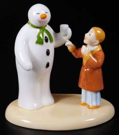 A Coalport Characters The Snowman figure group, Toothie Grin, limited edition no. 89/4000, 13cm H. (boxed with certificate)