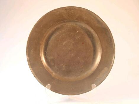 A 19thC pewter charger