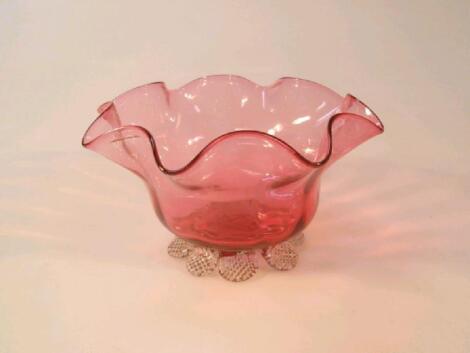 A 19thC cranberry glass bowl