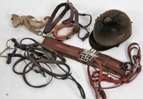 Various riding equipment, to include helmet, bits, etc. (a quantity, various dimensions)