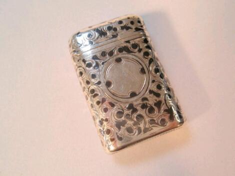 A Russian Niello silver vesta case