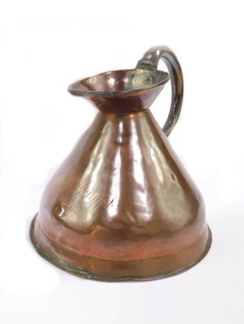 A Victorian copper one gallon jug, named for Robert Briggs, 28cm H.