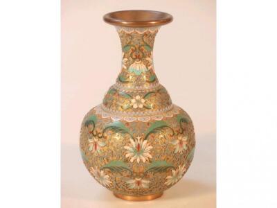 A Chinese champleve vase