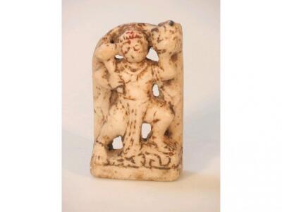 An unusual carved marble figure of Hanaman (?)