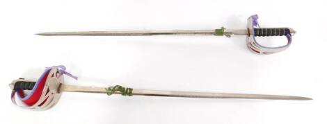 A pair of Wilkinson 1854 pattern infantry officer's swords, late 20thC, blade 76cm long.