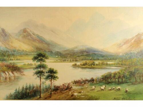 Milton Drinkwater. View in the Lake District with grazing sheep