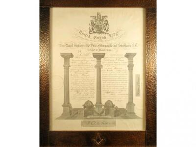 Two early 20th century Freemasons certificates - 2