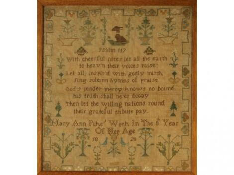 An early 19th century sampler