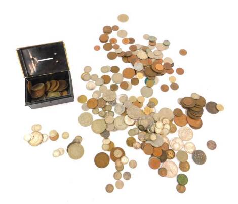 Victorian and later silver and copper coinage, European and World coinage. (qty)