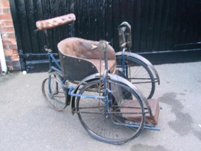 An unusual chain driven self propelled invalid tricycle by R Hardings of Trowbridge