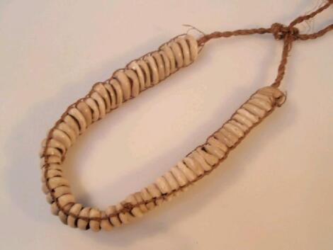 Tribal Art. A 19thC tribal shell necklace probably from the South Seas