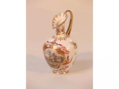 A late 19thC Dresden porcelain jug