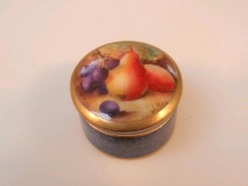 A Royal Worcester circular rouge pot