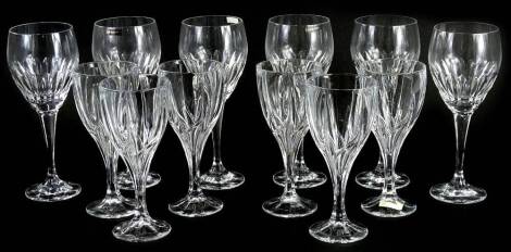 A set of six Thomas Webb large crystal glasses, and another set of six, (12) in original packaging.