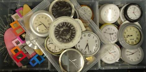 A large quantity of battery operated wall clocks. (4 boxes) Provenance: This timepiece formed part of Luke Jerram's installation Harrison's Garden, at The Ropewalk Gallery, Barton Upon Humber 2019.