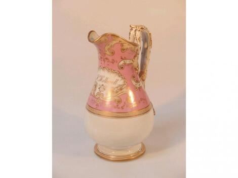 A 19thC pottery baluster jug