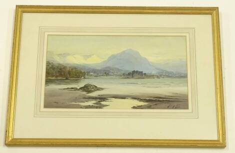 F.S. Hutton (20thC). Conway, watercolour, signed and titled verso, 24cm x 44cm.