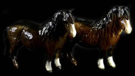 Two Beswick ponies, 15cm H.