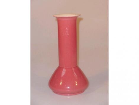 An Ault pottery vase, the tall cylindrical neck with everted rim, over