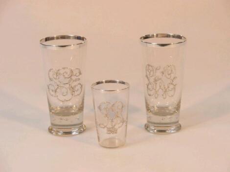 A pair of glass tumblers