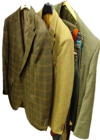 Various tweed jackets, to include Aquascutum, and various ties, etc.