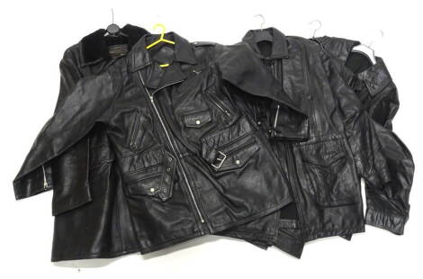 Various gentleman's black leather jackets etc.