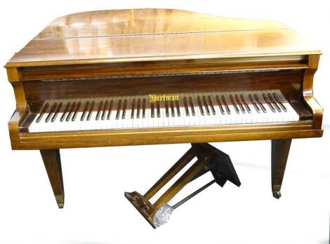 An early 20thC mahogany baby grand piano by Hartman, number 3270, 143cm W.