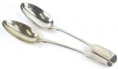 A pair of Victorian silver tablespoons, London 1859, 4oz