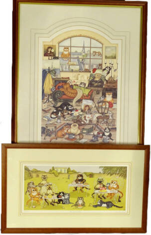 After Linda Jane Smith. The Garden Party, an Artist Signed limited edition print no428 of 850 and another. (2)