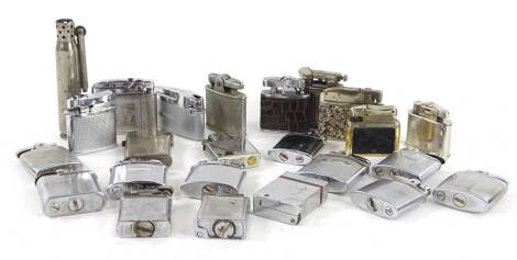 Various Ronson and other silver plated and white coloured metal lighters etc.