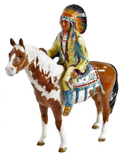 A 20thC Beswick Indian Chief on horseback, no.1391, printed mark beneath, 23cm H.