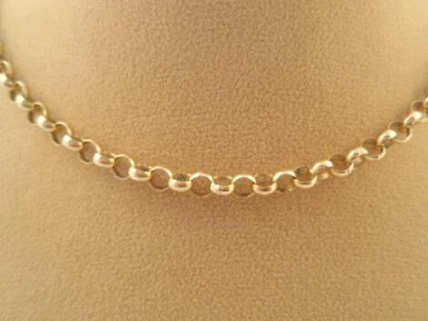 A 9ct gold belcher chain