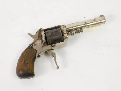 A 19thC pocket pistol the barrel stamped TLUAC, 15cm wide.