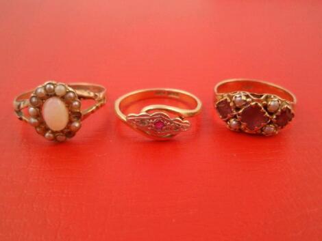 Three stone set dress rings