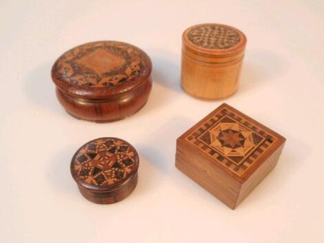 A small Tunbridge ware rosewood counter box